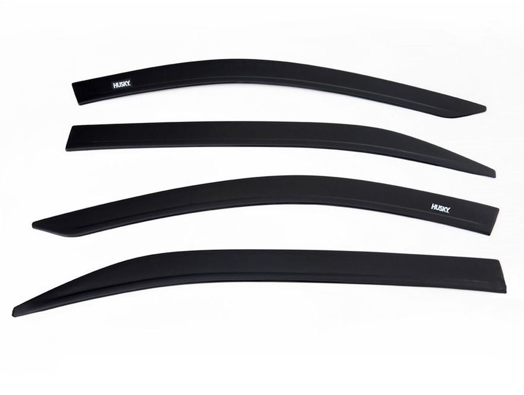 Husky Liners Rainguard, Ventvisor®, Low Profile, Tape-On, Smoke with Chrome Trim, Acrylic, Set of 4 – 2884057