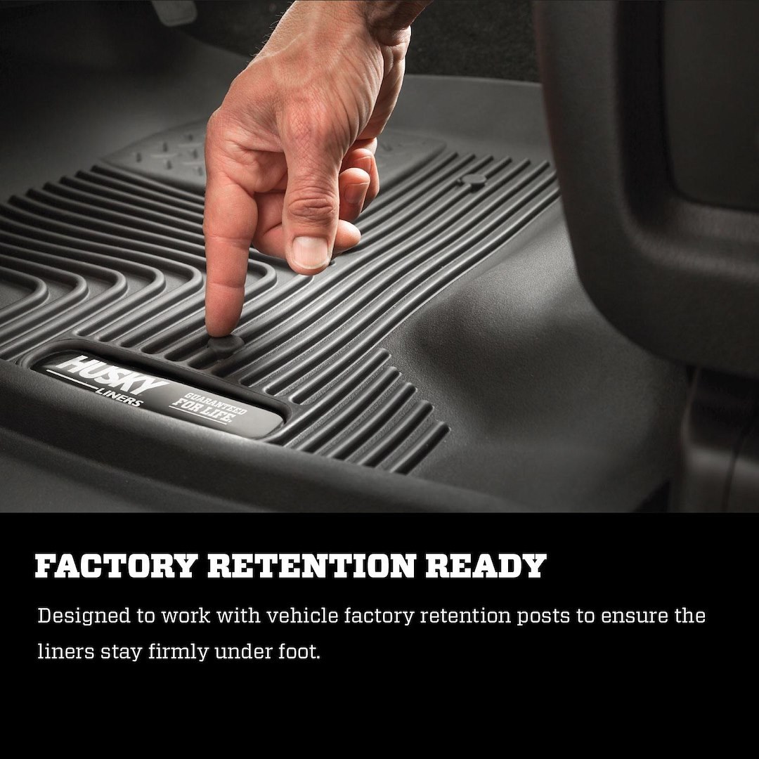 Husky Liners Floor Liner, X-Act Contour™, Black, Molded Fit, Raised Ridge, Thermoplastic Elastomer, 1 Piece – 51911