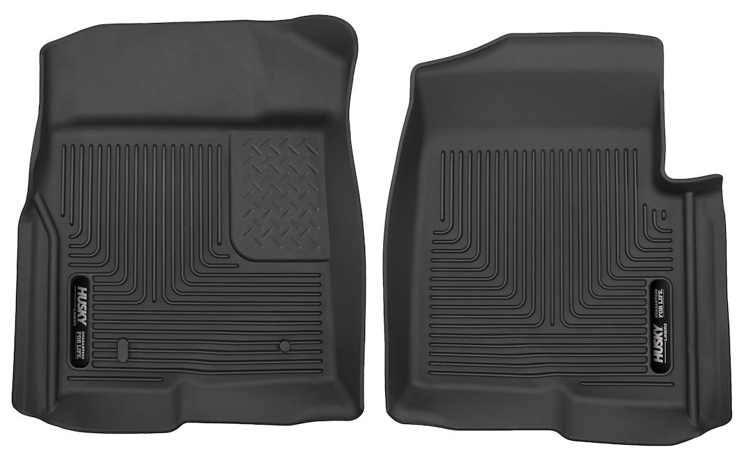 Husky Liners Floor Liner, X-Act Contour™, Black, Molded Fit, Raised Channels and Edges, Tpe (thermoplastic Elastomer), 2 Piece – 53311