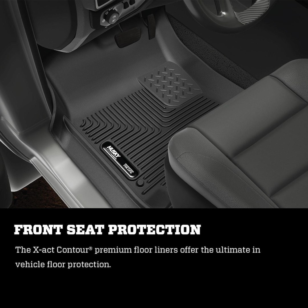Husky Liners Floor Liner, X-Act Contour™, Black, Molded Fit, Raised Channels and Edges, 1 Piece – 53601