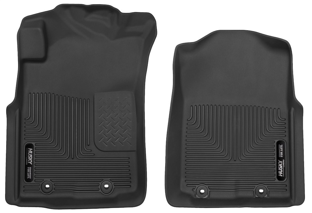 Husky Liners Floor Liner, X-Act Contour™, Black, Molded Fit, Raised Channels and Edges, 2 Piece – 53701