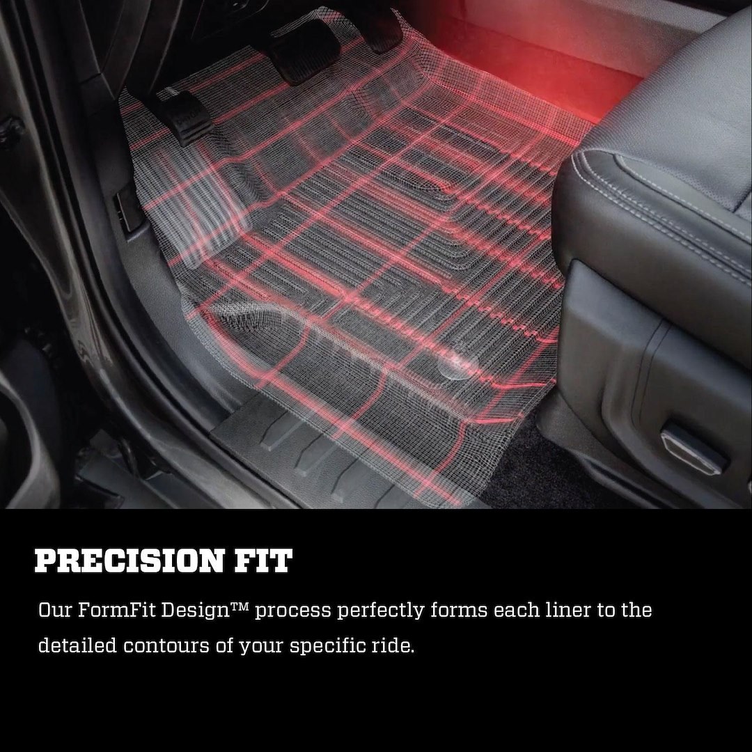 Husky Liners Floor Liner, X-Act Contour™, Black, Molded Fit, Raised Channels and Edges, Tpe (thermoplastic Elastomer), 2 Piece – 53761