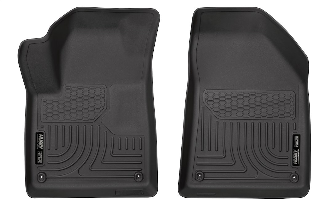Husky Liners Floor Liner, X-Act Contour™, Black, Molded Fit, Raised Channels and Edges, Tpe (thermoplastic Elastomer), 2 Piece – 55431