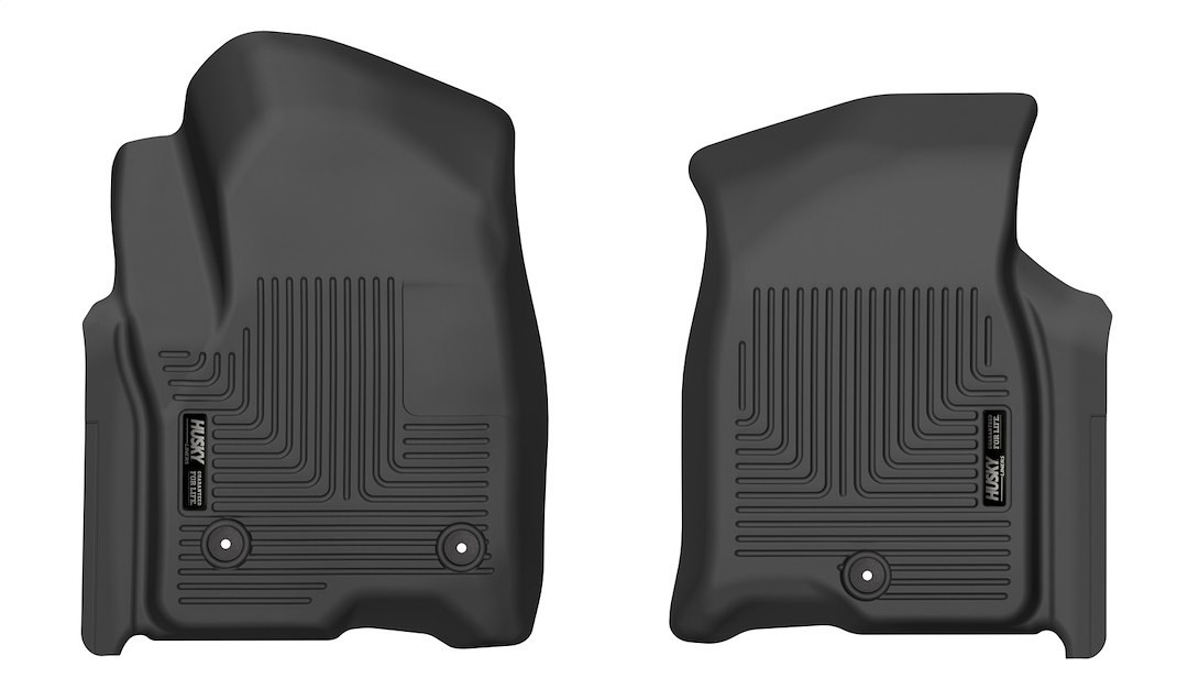Husky Liners Floor Liner, X-Act Contour™, Black, Molded Fit, Raised Channels and Edges, Rubber, 1 Piece – 55861