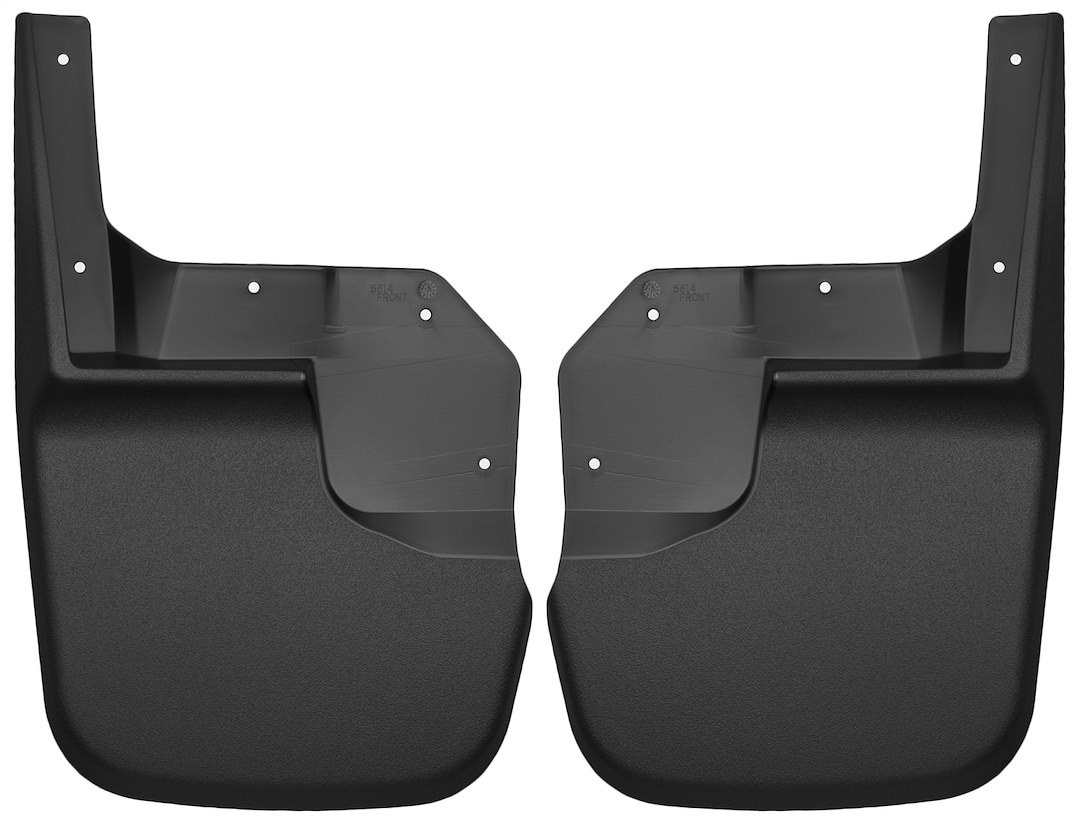 Husky Liners Mud Flap, Custom Mud Guards™, Direct-Fit, Set of 2, Contoured, Without Logo, Black, Thermoplastic, Screw on – 56141