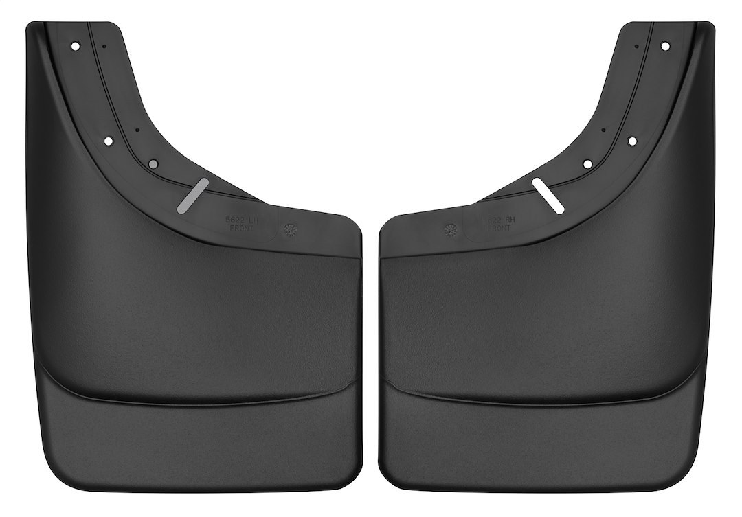 Husky Liners Mud Flap, Custom Mud Guards™, Direct-Fit, Set of 2, Contoured, Without Logo, Black, Thermoplastic, Screw on – 56221