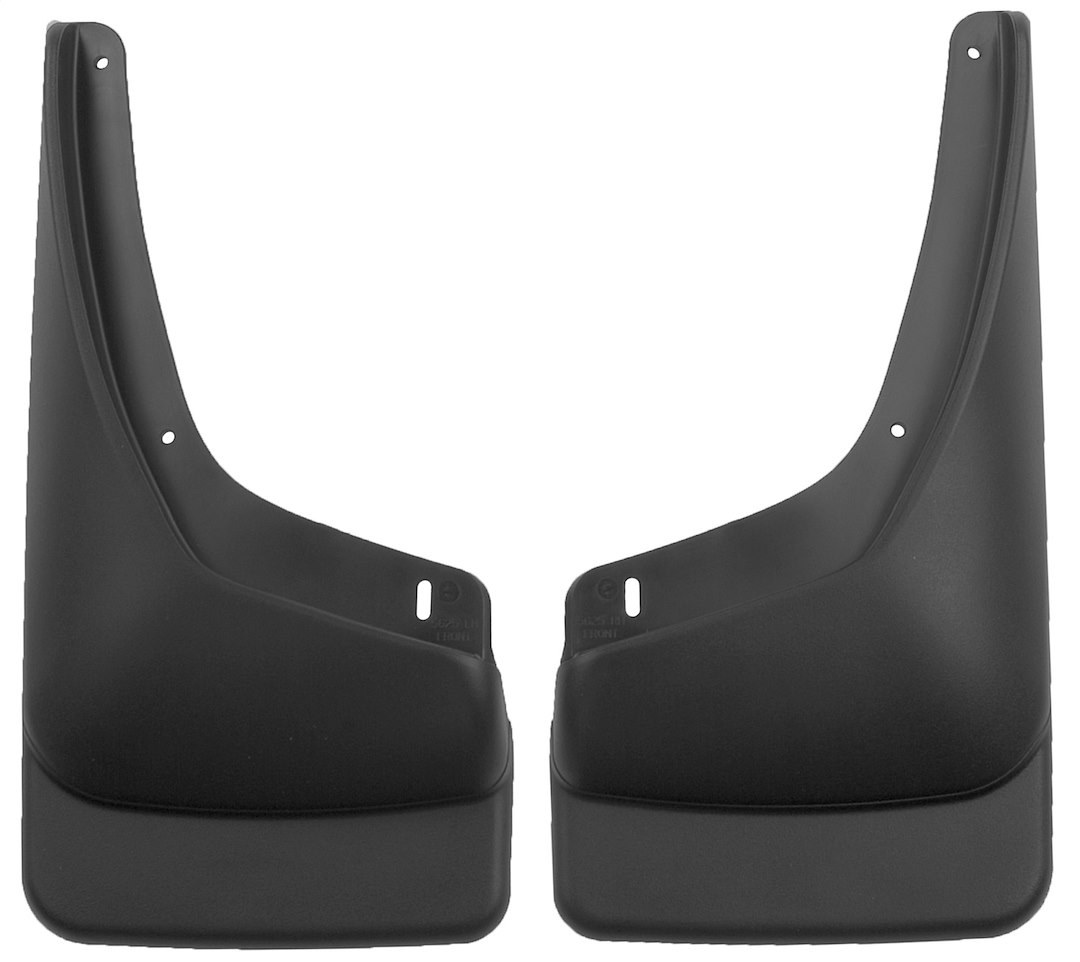 Husky Liners Mud Flap, Custom Mud Guards™, Direct-Fit, Set of 2, Contoured, Without Logo, Black, Thermoplastic, Screw on – 56251