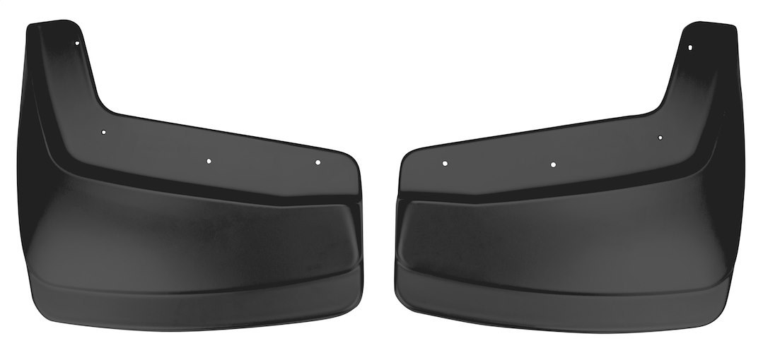 Husky Liners Mud Flap, Custom Mud Guards™, Direct-Fit, Set of 2, Contoured, Without Logo, Black, Thermoplastic, Screw on – 57121
