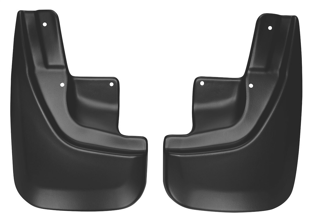 Husky Liners Mud Flap, Custom Mud Guards™, Direct-Fit, Set of 2, Contoured, Without Logo, Black, Thermoplastic, Screw on – 58101