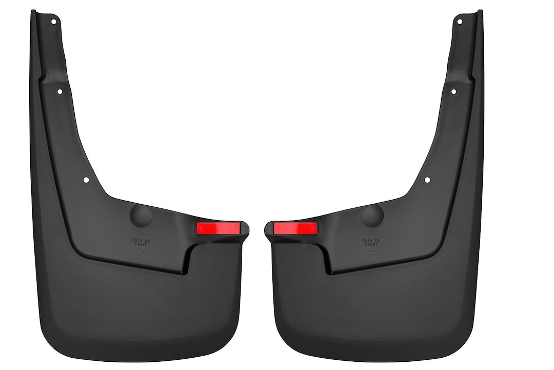 Husky Liners Mud Flap, Direct-Fit, Set of 2, Contoured, Without Logo, Black, Thermoplastic, Screw on – 58141