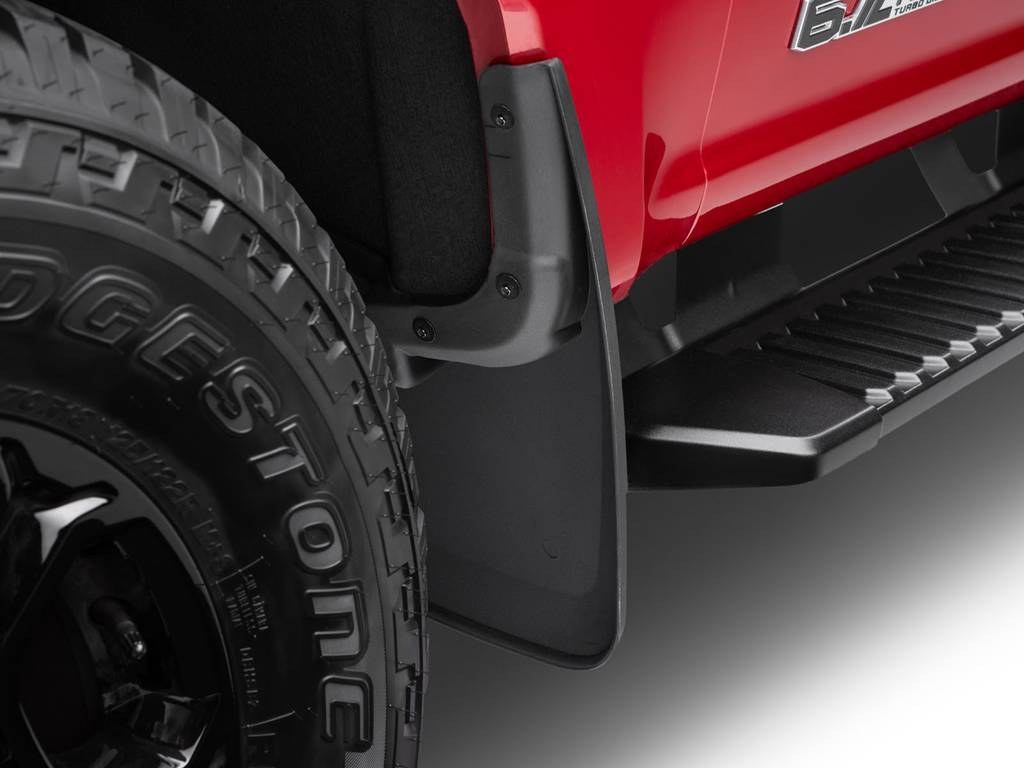Husky Liners Mud Flap, Custom Mud Guards™, Set of 4, Contoured, Without Logo, Black, Thermoplastic, Screw on – 58316