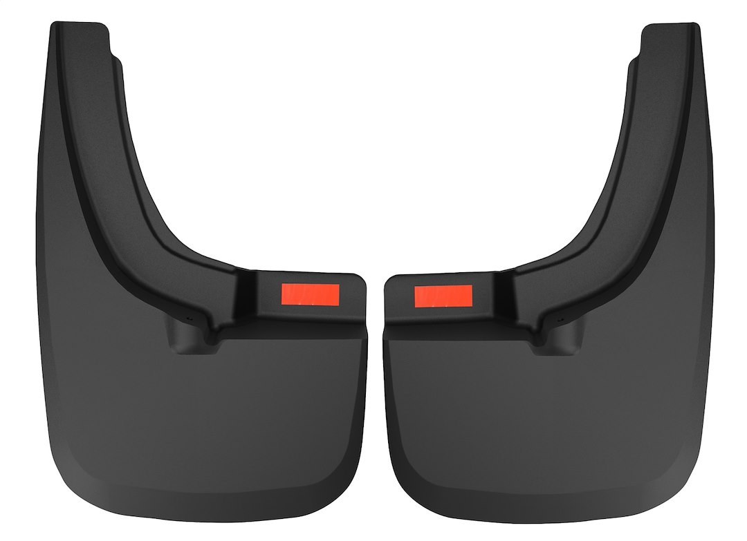 Husky Liners Mud Flap, Custom Mud Guards™, Direct-Fit, Set of 2, Contoured, Without Logo, Black, Thermoplastic, Screw on – 58511