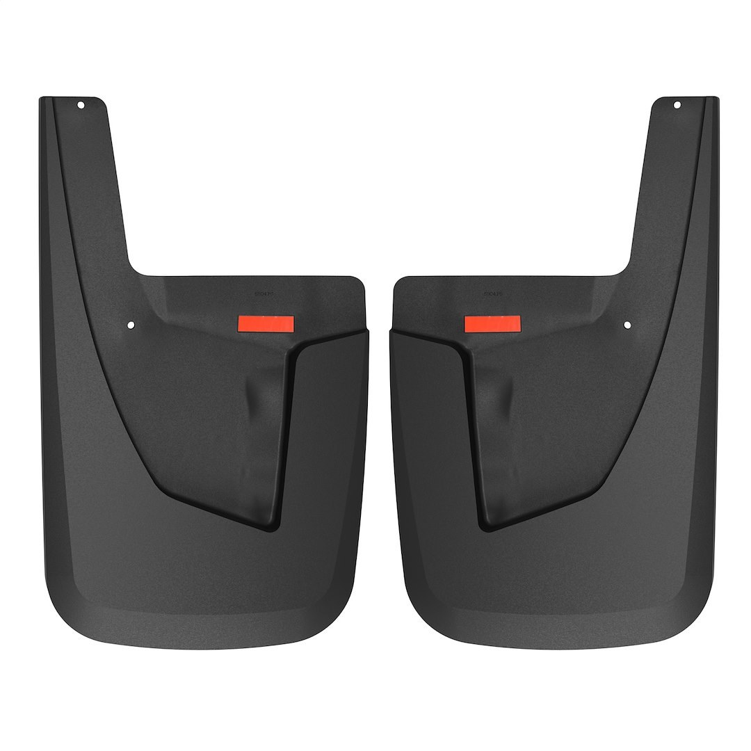 Husky Liners Mud Flap, Custom Mud Guards™, Direct-Fit, Set of 2, Contoured, Without Logo, Black, Thermoplastic, Screw on – 59041