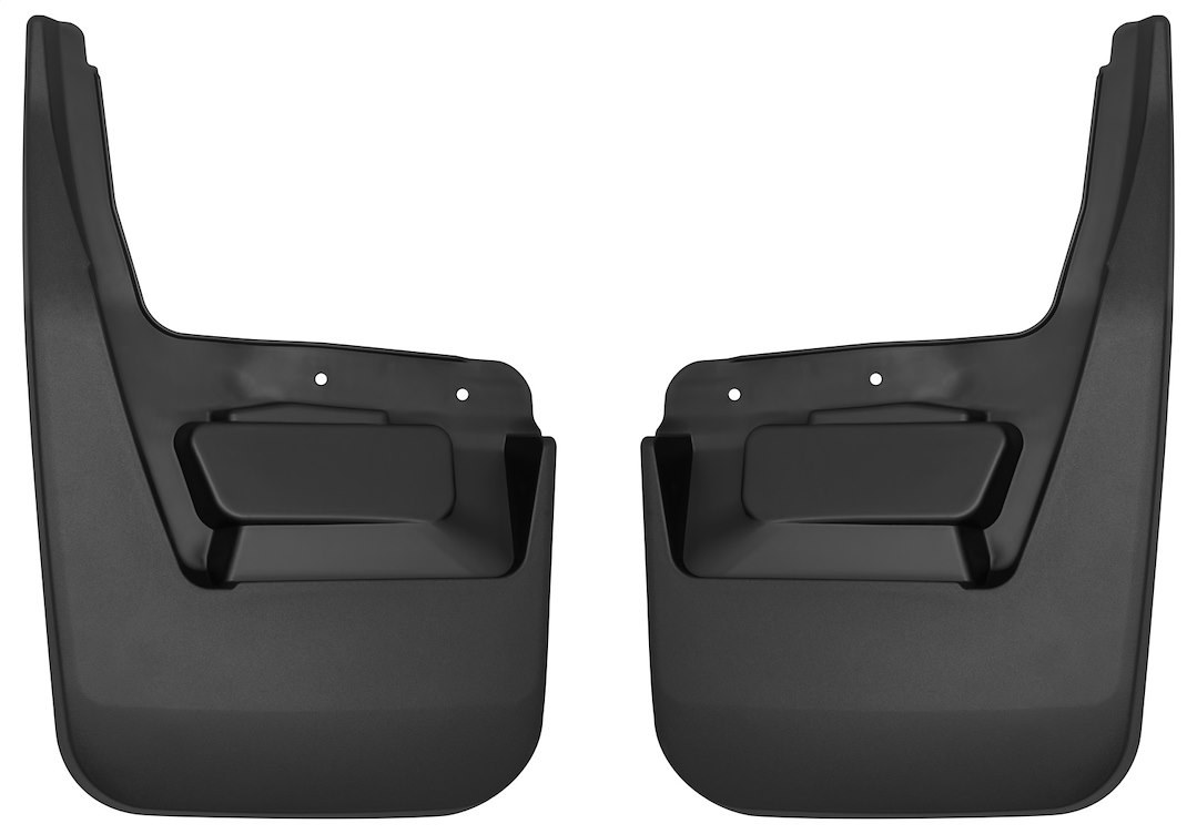 Husky Liners Mud Flap, Custom Mud Guards™, Direct-Fit, Set of 2, Contoured, Without Logo, Black, Thermoplastic, Screw on – 59271