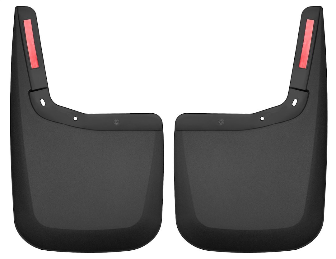 Husky Liners Mud Flap, Custom Mud Guards™, Direct-Fit, Set of 2, Contoured, Without Logo, Black, Thermoplastic, Screw on – 59441