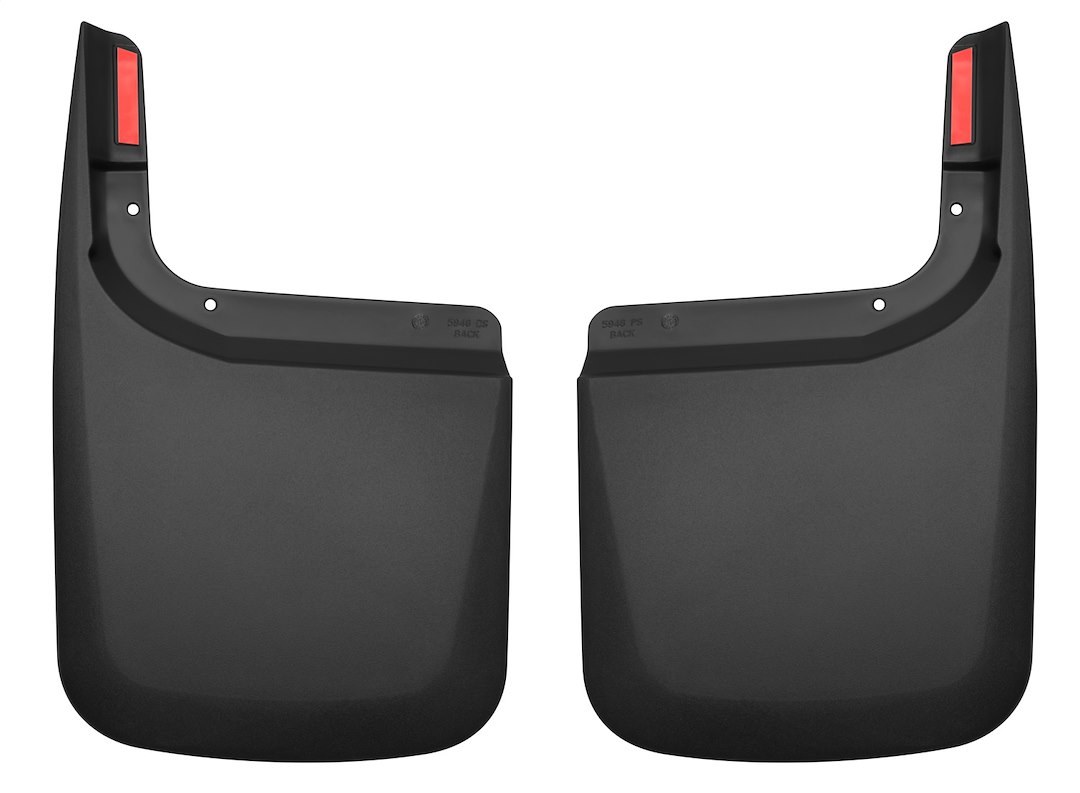 Husky Liners Mud Flap, Custom Mud Guards™, Direct-Fit, Set of 2, Contoured, Without Logo, Black, Thermoplastic, Screw on – 59461