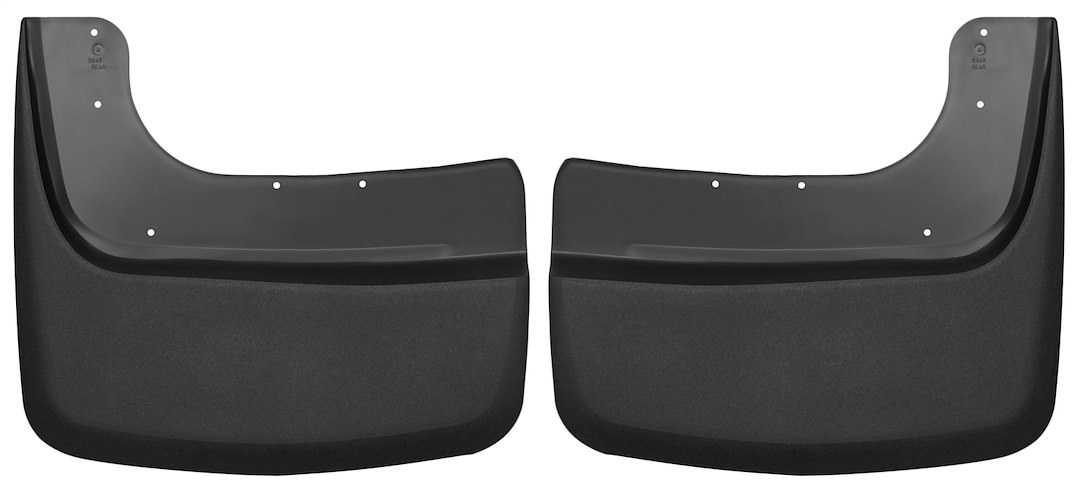 Husky Liners Mud Flap, Custom Mud Guards™, Direct-Fit, Set of 2, Contoured, Without Logo, Black, Thermoplastic, Screw on – 59481