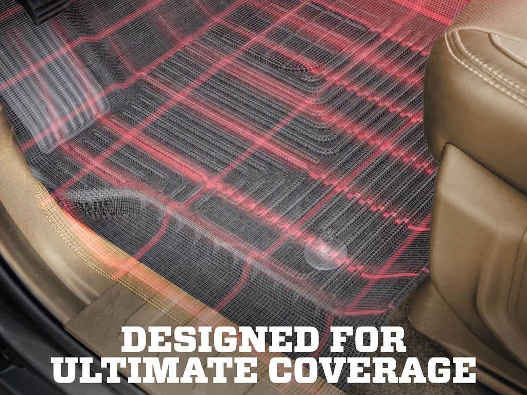 Husky Liners Floor Liner, X-Act Contour™, Black, Molded Fit, Raised Ridge, Tpe (thermoplastic Elastomer), 2 Piece – 77421