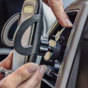 Husky Liners Cell Phone Mount, Universal, Adjustable and 360 Degree Rotatable, Claw Mount, Black, Mounts to Almost All Non-Circular Vents – 87000