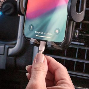 Husky Liners Cell Phone Mount, Universal, Adjustable and 360 Degree Rotatable, Claw Mount, Black, Mounts to Almost All Non-Circular Vents – 87000