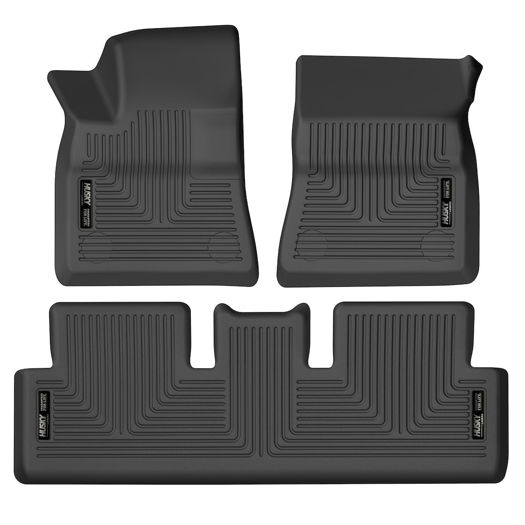 Husky Liners Floor Liner, Weatherbeater™, Black, Molded Fit, Raised Channels and Edges, Tpo – Thermoplastic Olefin, 3 Piece – 95091