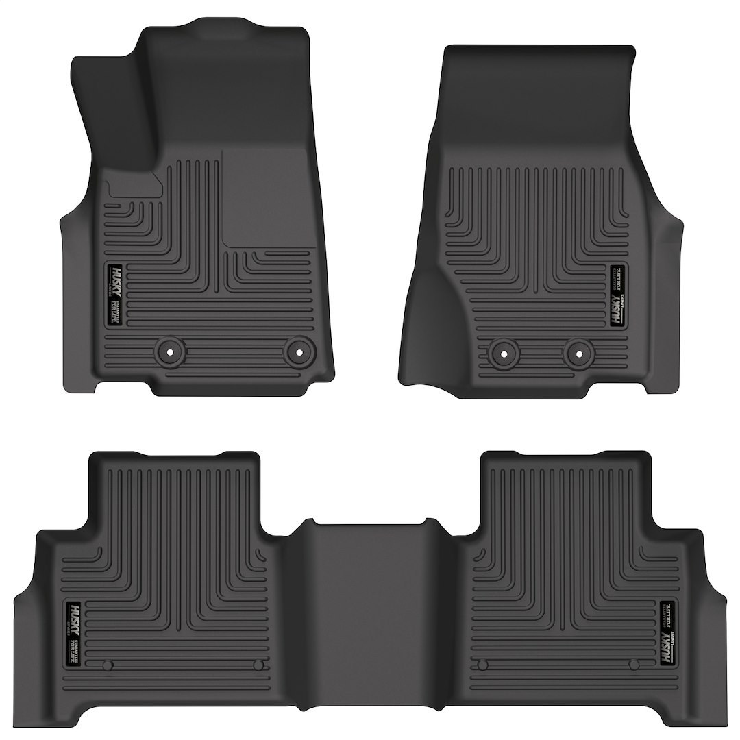 Husky Liners Floor Liner, Weatherbeater™, Black, Molded Fit, Raised Ridge, Tpo (thermoplastic Olefin), 3 Piece – 95411
