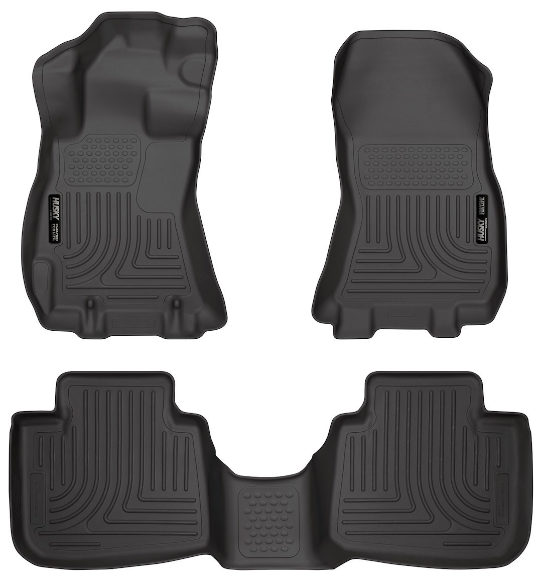 Husky Liners Floor Liner, Weatherbeater™, Black, Molded Fit, Smooth Arcing Ribs/ Raised Heel Pad, Rubber, 3 Piece – 99841