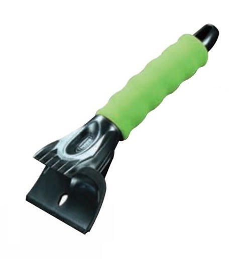 Hopkins Towing Solutions Ice Scraper/ Snow Brush, Ice Chisel ®, Ice Chipper/ Frost Removal Head, 10 Inch Length, With Foam Grip, Black – 13044