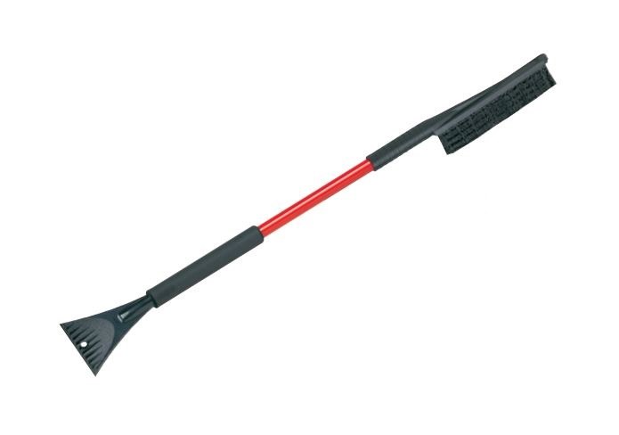 Hopkins Towing Solutions Ice Scraper/ Snow Brush, Blizzard, 12 Inch Width Broom, Non-Pivoting, 35 Inch Length, With Cushion Grip – 13781