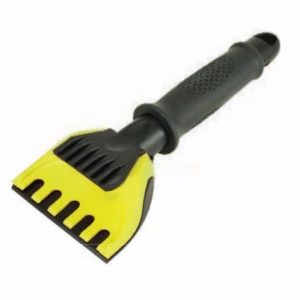 Hopkins Towing Solutions Ice Scraper/ Snow Brush, Vortex, Ice Chipper/ Frost Removal Head, 11 Inch Length, With Rubber Grip, Yellow and Black – 14120Y