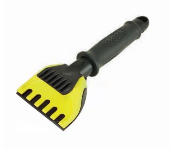Hopkins Towing Solutions Ice Scraper/ Snow Brush, Vortex, Ice Chipper/ Frost Removal Head, 11 Inch Length, With Rubber Grip, Yellow and Black – 14120Y
