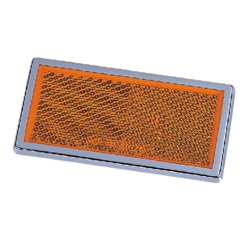 Hopkins Towing Solutions Reflector, 3-1/2 Inch Width X 1-3/4 Inch Height, Peel and Stick, Amber, Chrome Bezel, Single – 22-5-00106-8