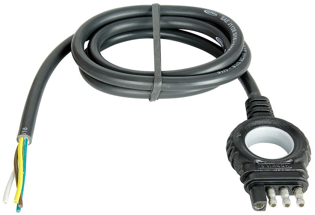 Hopkins Towing Solutions Trailer Wiring Connector, 4 Flat to Hardwire, 48 Inch Lenght, With Easy Pull Grip – 38134