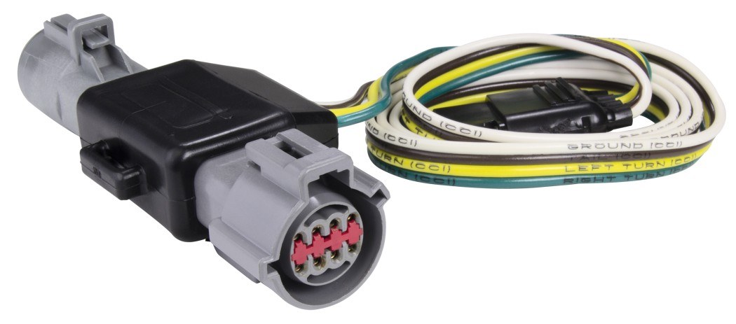Hopkins Towing Solutions Trailer Wiring Connector, OEM Series, 4-WAY Flat, With Dust Cover/ Cable Ties and Grease Packet, Clamshell – 40125