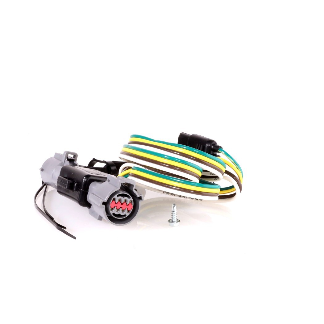Hopkins Towing Solutions Trailer Wiring Connector, OEM Series, 4-WAY Flat, With Dust Cover/ Cable Ties and Grease Packet, Clamshell – 40125