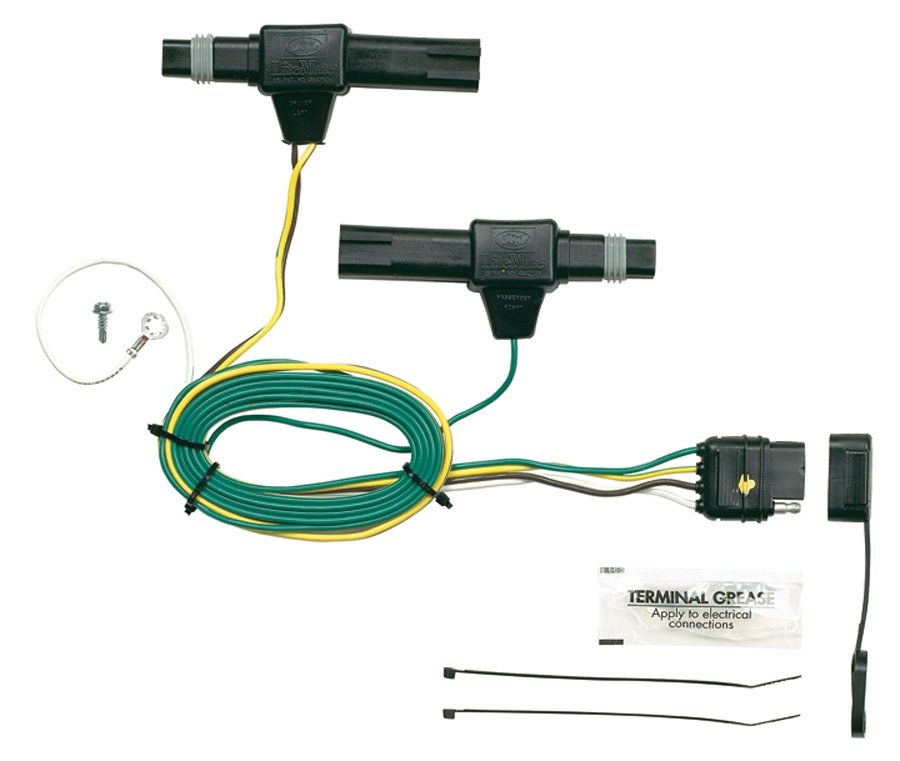 Hopkins Towing Solutions Trailer Wiring Connector, OEM Series, 4-WAY Flat, With Dust Cover/ Cable Ties and Grease Packet – 42105