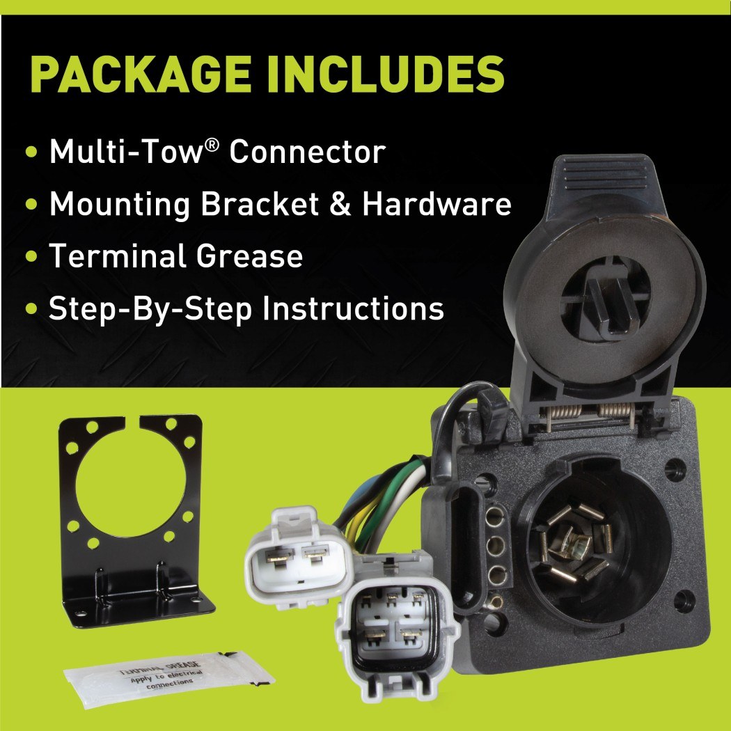 Hopkins Towing Solutions Trailer Wiring Connector, Multi Tow ®, 7-WAY Blade and 4-WAY Flat, Utilizes OEM Connectors – 43395