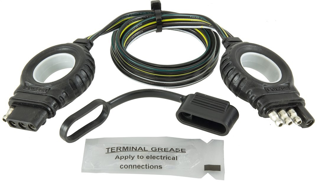 Hopkins Towing Solutions Trailer Wiring Connector Extension, 4 Flat Plugs, With Grip Rings, 48 Inch Length, Without LED Test – 47114