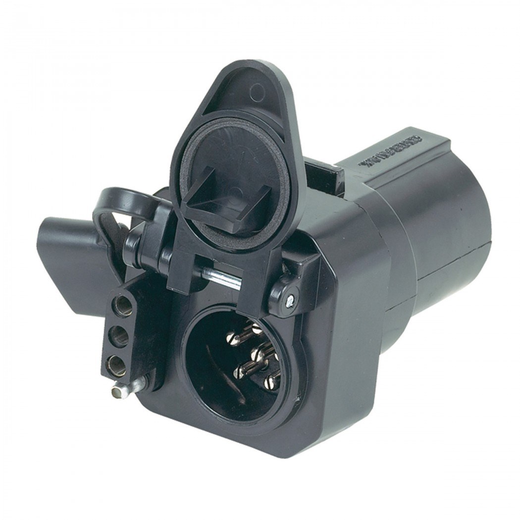 Hopkins Towing Solutions Trailer Wiring Connector Adapter, Multi Tow ®, 7-WAY Blade to 6-WAY Pin and 4 Flat – 47575