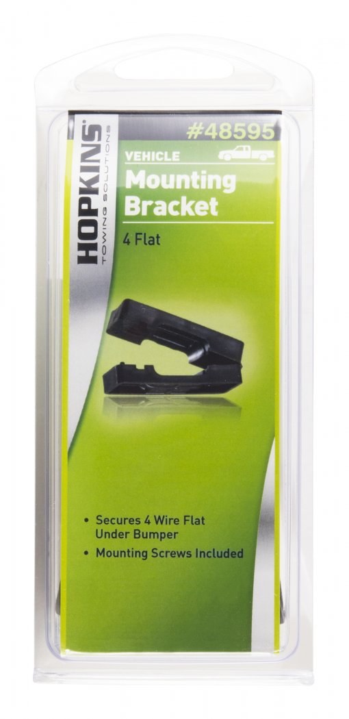 Hopkins Towing Solutions Trailer Wiring Connector Mounting Bracket, For Use with 4 Way Connectors, Black, Single, Without 4 Wire Flat – 48595