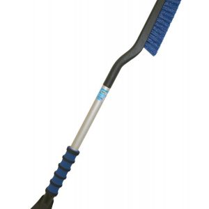 Hopkins Towing Solutions Ice Scraper/ Snow Brush, Mag-Flat ™, Broom End and Ice Chisel End, 34 Inch Length, Metal Handle with Grip, Single – 989-34