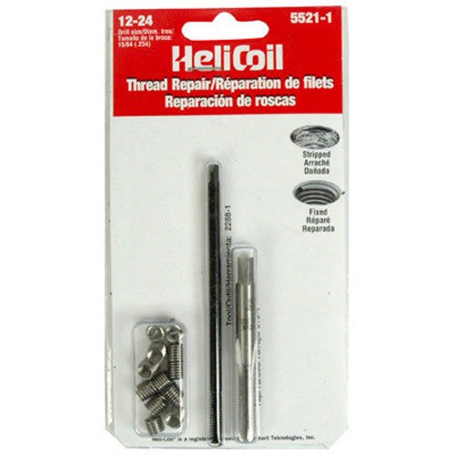 Sw Anderson Thread Repair Kit, Universal, #12-24 Thread Size, With 12 Heli-Coil Inserts/ Installation Tool/ Tap – 5521-1