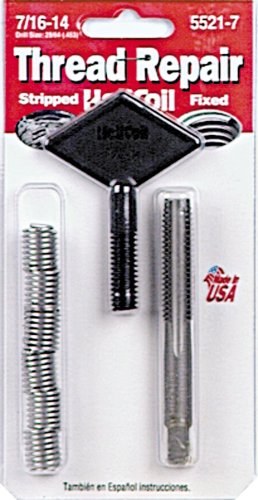 Sw Anderson Thread Repair Kit, Universal, 7/16 Inch-14 Thread Size, With 6 Heli-Coil Inserts/ Installation Tool/ Tap – 5521-7