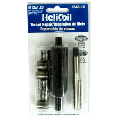 Sw Anderson Thread Repair Kit, Universal, M12 X 1.25 Thread Size, With 6 Heli-Coil Inserts/ Installation Tool/ Tap – 5543-12