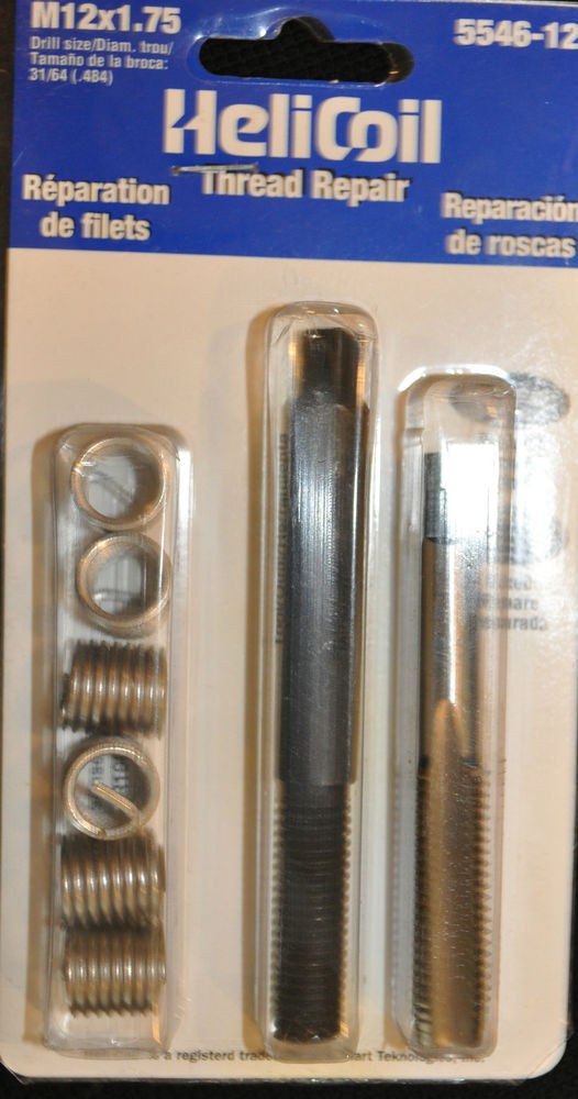 Sw Anderson Thread Repair Kit, Universal, M12 X 1.75 Thread Size, With 6 Heli-Coil Inserts/ Installation Tool/ Tap – 5546-12