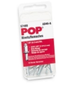 Sw Anderson Rivet, Pop ®, Blind, 1/8 Inch Rivet Diameter and 1/4 Inch Head Diameter, Steel, Pack of 15, 5/16 to 3/8 Inch Grip – 57446