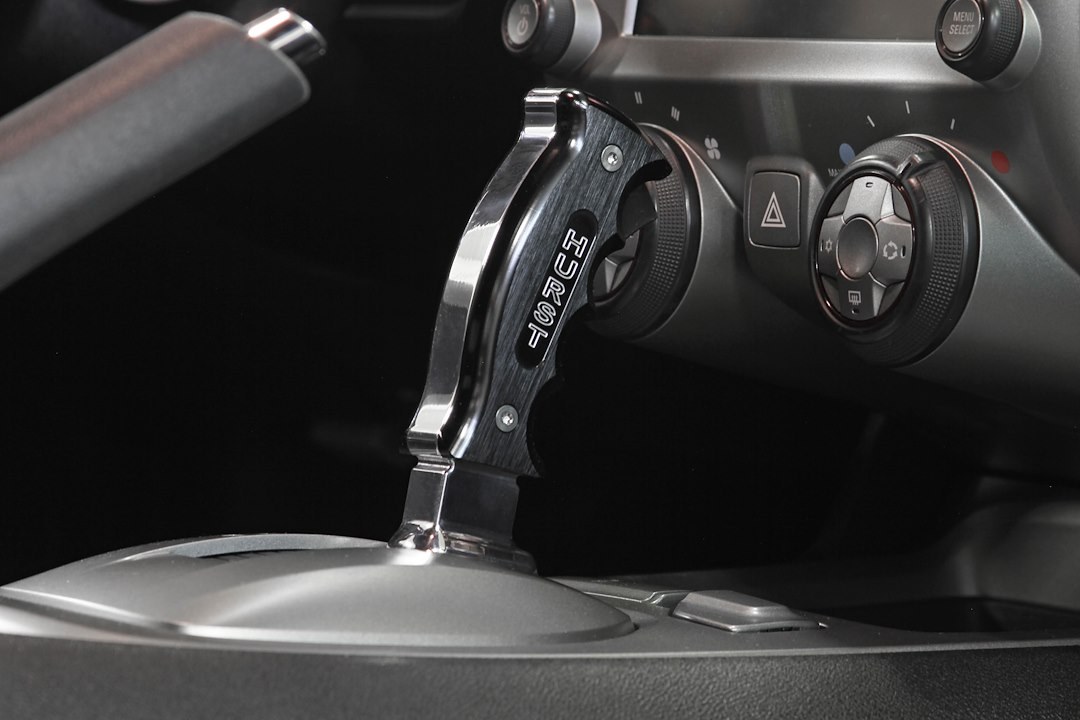 Hurst Inc. Auto Trans Shifter Lever, For Use with 2010-2015 Chevrolet Camaro, Billet/ Pistol Grip, Black Aluminum, With Hurst Logo – 5380438
