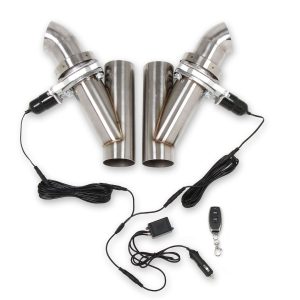 Hooker Exhaust Pipe Cutout, Electric Cut-Out, Stainless Steel, 3 Inch Inlet/ Outlet Diameter, Set of 2, With Y-Cable and Remote – 11052HKR