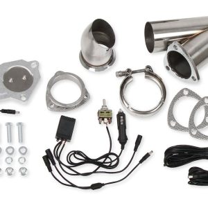 Hooker Exhaust Pipe Cutout, Electric Cut-Out, Stainless Steel, 2-1/2 Inch Inlet/ Outlet Diameter, Single, With Toggle Switch – 11056HKR
