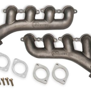 Hooker Exhaust Manifold, Engine Swap, For Use with Ls Series Engines, 2-1/2 Inch Outlet Diameters, Hi-Silicon-Moly Ductile Iron – 71223026HKR